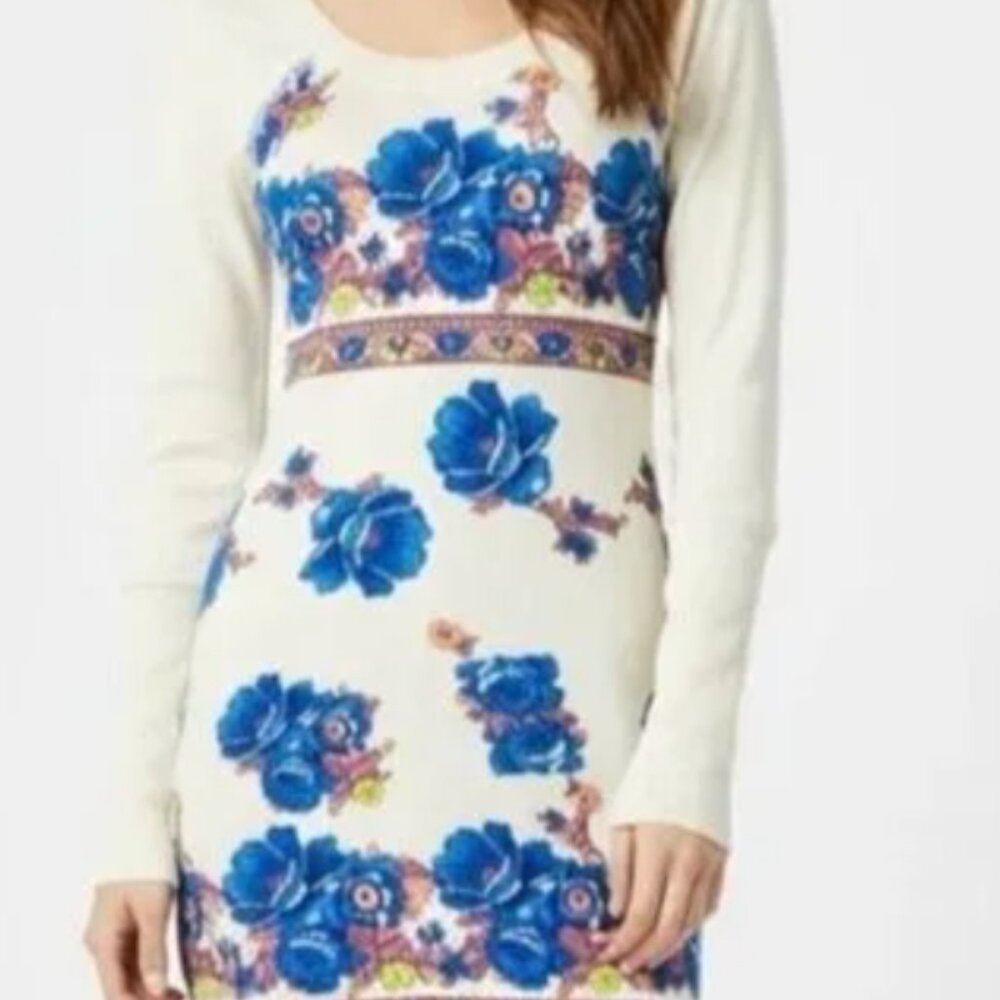 Free People Floral Long Sleeve Tunic XS